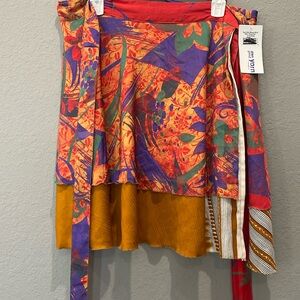Darn Good Yarn Sari Silk Wrap Mini Skirt